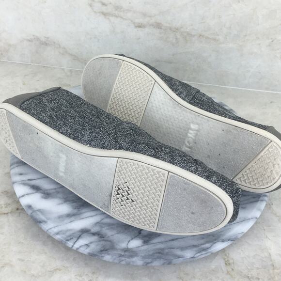 TOMS Vegan Gray Canvas Flats Women's Size 11 - Picture 11 of 16